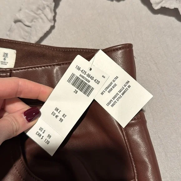 NWT Abercrombie & Fitch Faux Leather Pants - Picture 4 of 7
